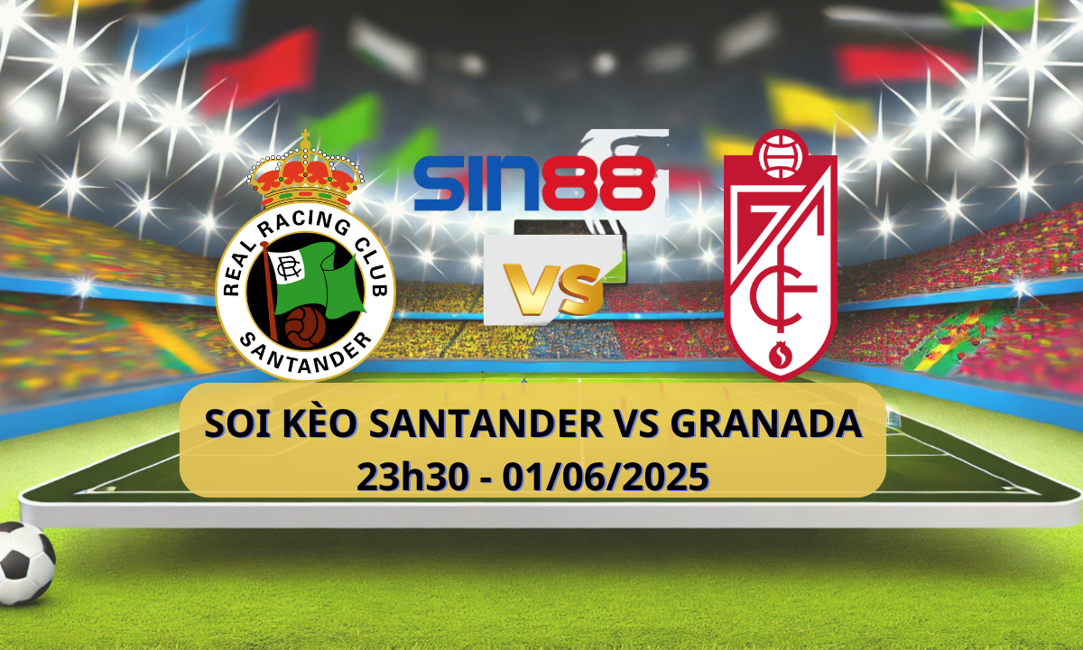 Banner quảng cáo trận đấu Racing Santander vs Granada tại Segunda División